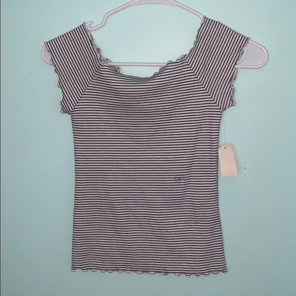 Striped off the shoulder top